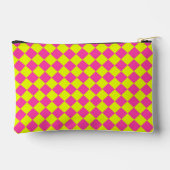 Geel Roze Diamant Schachbrett Patroon Klein Etui (Achterkant)