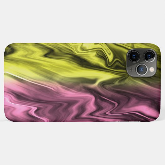 Geel roze, dubbelkleurig marmerpatroon Case-Mate iPhone case (Achterkant (horizontaal))