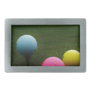geel roze en blauw, Golf Balls Gesp