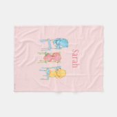 Geel, Roze, en Blauwe Beren op Voorzitters Fleece Deken (Voorkant (Horizontaal))