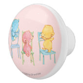 Geel, Roze, en Blauwe Beren op Voorzitters Keramische Knop (Rechts)