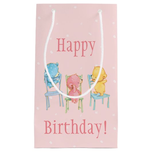 Geel, Roze, en Blauwe Beren op Voorzitters Klein Cadeauzakje (Voorkant)