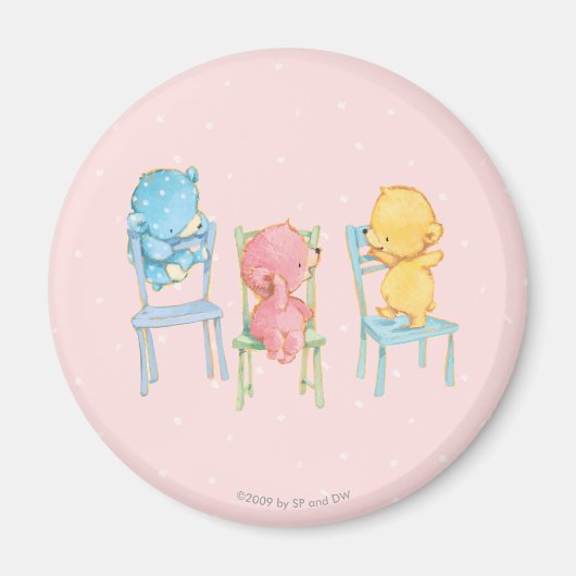 Geel, Roze, en Blauwe Beren op Voorzitters Magneet (Voorkant)