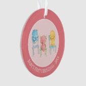 Geel, Roze, en Blauwe Beren op Voorzitters Ornament (voorkant)