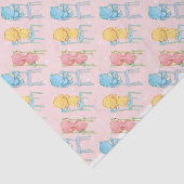 Geel, Roze, en Blauwe Beren op Voorzitters Tissuepapier (Detail)