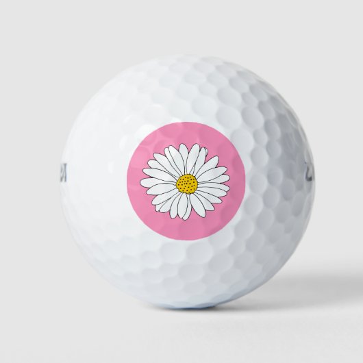 Geel Roze en Witte Dagen Golfballen (Voorkant)