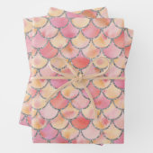 Geel, Roze en Zilverzeemeerminnen Inpakpapier Vel (In situ)