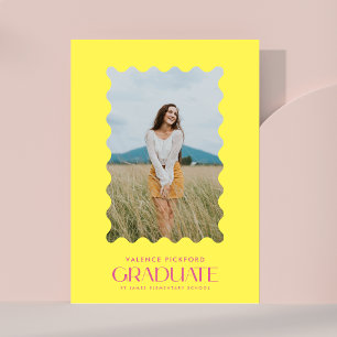 Geel Roze Fotoschool 25 Afstuderen Wavy Lijst Aankondiging