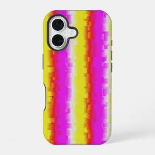 Geel Roze Gebroken Glas Regenboog Strepen iPhone 16 Hoesje