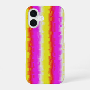 Geel Roze Gebroken Glas Regenboog Strepen iPhone 16 Hoesje