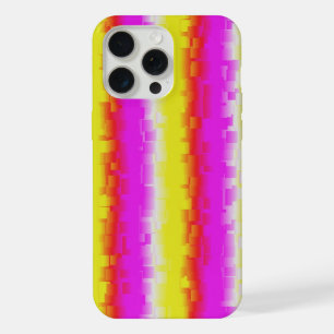Geel Roze Gebroken Glas Regenboog Strepen iPhone 15 Pro Max Case