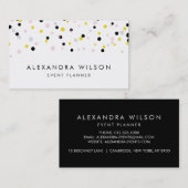 Geel, roze, grijs en zwart Confetti moderne Stippe Visitekaartje (Voorkant / Achterkant)