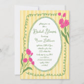 Geel roze grillige hand beschilderd Vrijgezellenfe Kaart (Voorkant)