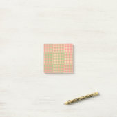 Geel Roze Groen Geruit Patchwork Patroon Post-it® Notes (Op bureau)