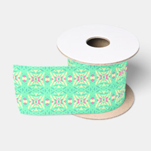 Geel Roze Groen Kruis Deco Patroon Party Gift Satijnen Lint