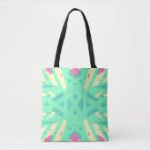 Geel roze groene kunst Deco Geometric Damespasta Tote Bag (Voorkant)