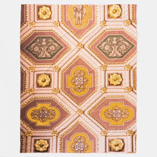 Geel Roze Hongaarse plafondplaat Fleece Deken (Voorkant)