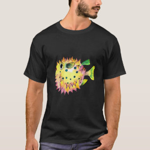 Geel & Roze Kogelvis in waterverf T-shirt