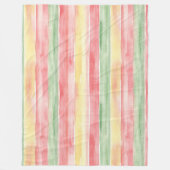 Geel Roze Mint Strepen Aloha Fleece Deken (Voorkant)