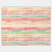 Geel Roze Mint Strepen Aloha Fleece Deken (Voorkant (Horizontaal))