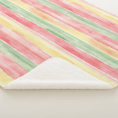 Geel Roze Mint Strepen Aloha Sherpa Deken (3/4)