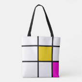 Geel Roze Mondriaan Stijl Tote Bag (Achterkant)