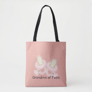 Geel Roze Oma Moeder Tante Zus van Tweeling Tote Bag