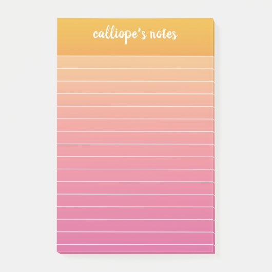 Geel Roze Ombre gevoerd Post-it® Notes (Voorkant)