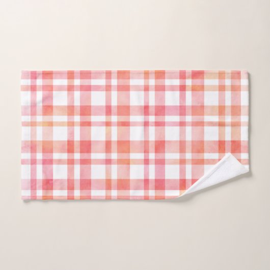 Geel Roze Oranje Waterverf Speld Bad Handdoek (Handdoek)