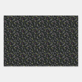 Geel roze Paars zwart strijkpatroon Inpakpapier Vel (Voorkant 3)