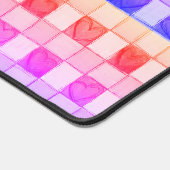 Geel roze paarse Hart gingham Desk Mat (Hoek)