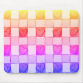 Geel Roze Paarse Hart Regenboog Muismat (Voorkant)