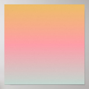 geel roze pastel zonnegekleurde verloopkleuren poster