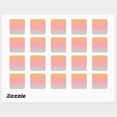 geel roze pastel zonnegekleurde verloopkleuren vierkante sticker (Vel)