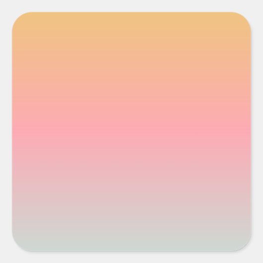 geel roze pastel zonnegekleurde verloopkleuren vierkante sticker (Voorkant)
