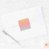 geel roze pastel zonnegekleurde verloopkleuren vierkante sticker (Envelop)