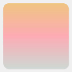 geel roze pastel zonnegekleurde verloopkleuren vierkante sticker