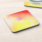 Geel roze patroonontwerp bier onderzetter (Linkerzijde)