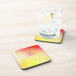 Geel roze patroonontwerp bier onderzetter