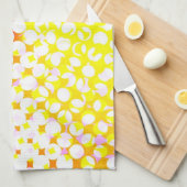 Geel roze patroonontwerp theedoek (Quarter Fold)