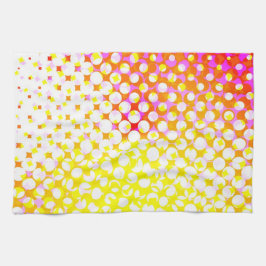 Geel roze patroonontwerp theedoek