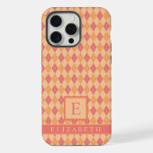  geel roze rood Sinaasappel Argyle Pattern iPhone Hoesje (Achterkant)
