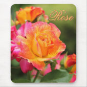 Geel Roze Rose Mousepad Muismat (Voorkant)