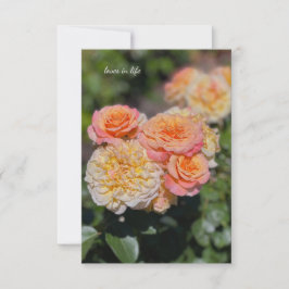 geel & roze rozen notitiekaartje