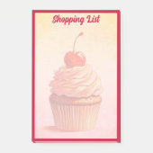 Geel Roze Schattigee stijl Cherry Cupcake Post-it® Notes (Voorkant)