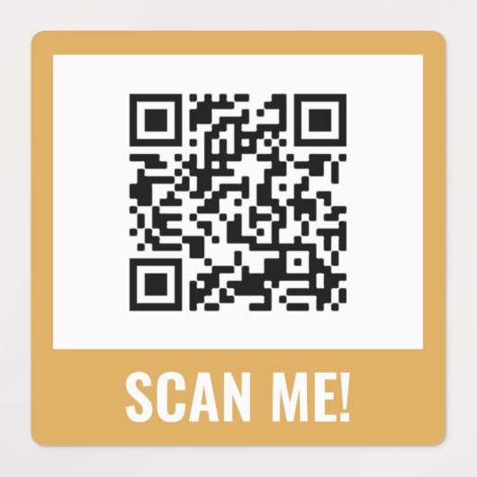 Geel Roze Sinaasappel Scan me! QR-code Labels (Design 1)