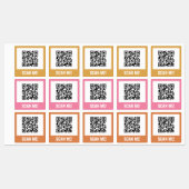 Geel Roze Sinaasappel Scan me! QR-code Labels (Vel)