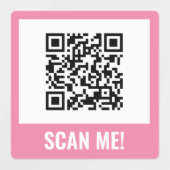 Geel Roze Sinaasappel Scan me! QR-code Labels (Design 2)