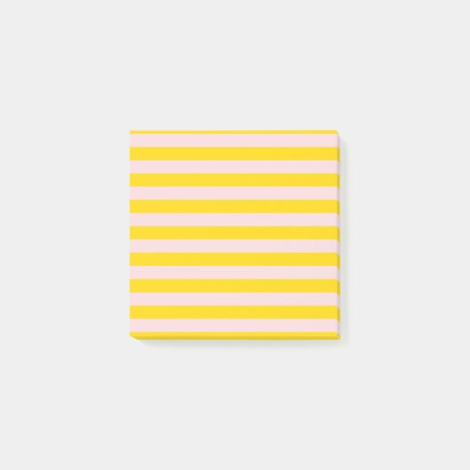 Geel Roze Streep Moderne Minimalistische Kantoor Post-it® Notes (Voorkant)