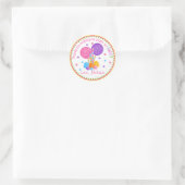 Geel Roze Sweet Shop Verjaardagsgunst Ronde Sticker (Tas)